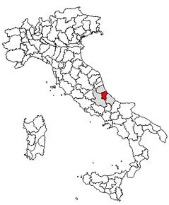 Poziția regiunii Provincia di Pescara