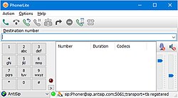 Screenshot von PhonerLite