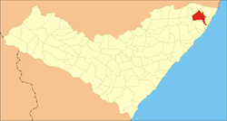 Localização de Porto Calvo em Alagoas