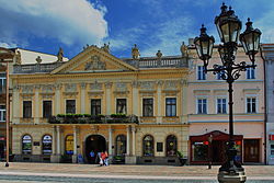 Pohled na budovu Staré radnice v Košicích