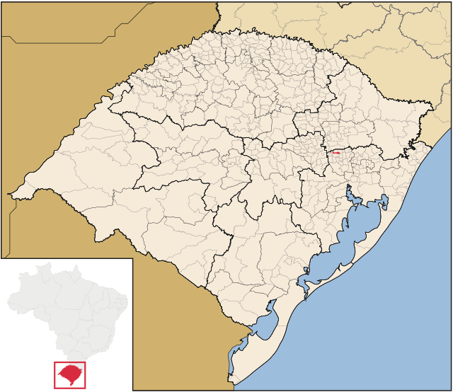 Localização de São Pedro da Serra no Rio Grande do Sul