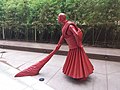 Sweepers sculpture by Wang Shugang in the outdoor sculpture garden.