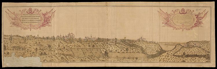 Вид на Салвадор с форта Барбаллью. Анонимная акварель XVIII века.