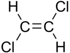 Skeletal formula of trans-1,2-dichloroethene