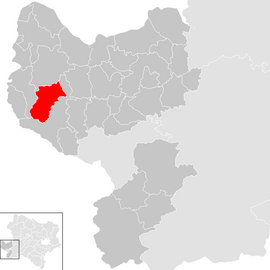 Poloha obce Weistrach v okrese Amstetten (klikacia mapa)