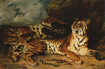 Млади тигар који се игра са мајком, 1830, Лувр