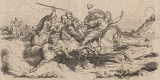 Zderad v ležení před Brnem zabit návodem kralevice Břetislava (J. Scheiwl, Česko-moravská kronika, 1862)