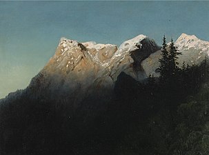 Mountain peaks in the snow (1878)