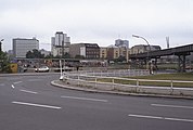 Die Trasse der M-Bahn führt über das ehemalige Bahnhofsgelände, 1988
