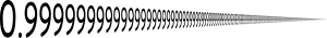 Stylistic impression of the number, representing how its decimals go on infinitely 999 Perspective.svg