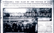 Newspaper account of the first race in 1912