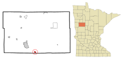 弗雷齊在貝克縣及明尼蘇達州的位置（以紅色標示）