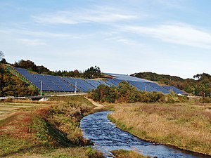 ビッククリーンエネルギー安中発電所と九十九川