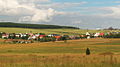 Tiny town of Boží Dar on hilltops of Ore Mountains