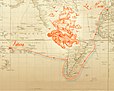 La carte du voyage de saint Pierre Chanel en 1836 et 1837. Le 24 décembre 1836, le missionnaire embarque au Havre pour l'Océanie à bord de La Delphine. Il accoste à Futuna après onze mois de voyage et une escale à Valparaíso au Chili.