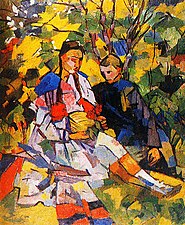 Barn i trädgården, Aristarkh Lentulov, 1918