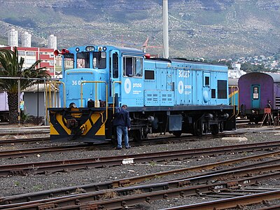 No. 36-027 in Passenger Rail Agency of South Africa blue livery at Culemborg Yard, Cape Town, 15 October 2015