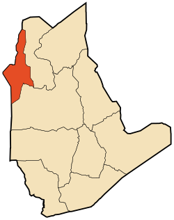 Location of In Ghar commune within Tamanrasset Province