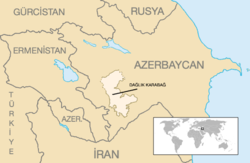 Eski Dağlık Karabağ Özerk Oblastı'nın konumu.