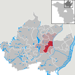 Gramzows beliggenhed i Landkreis Uckermark, Brandenburg.