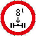 B25 Zabrana prometa za vozila koja prekoračuju određeno osovinsko opterećenje