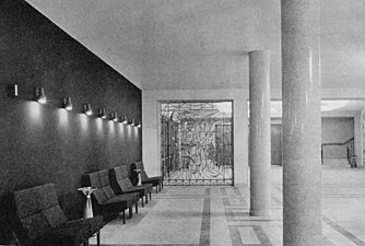 Halmstads Folkets hus och Teater, foyer, 1956.