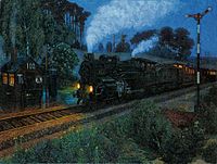 L'arrivo del treno espresso, 1909