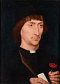 Portrait of a Man with a Pink Carnation, 1475