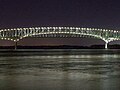 Hart Bridge at night.