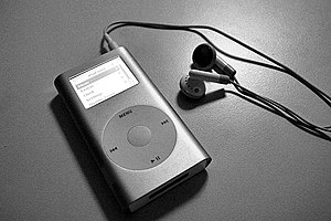 iPod Mini with headphones