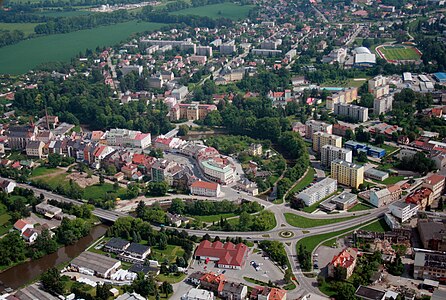 Vue aérienne de Jaroměř.