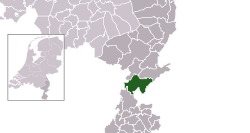 Highlighted position of Echt-Susteren in a municipal map of Limburg