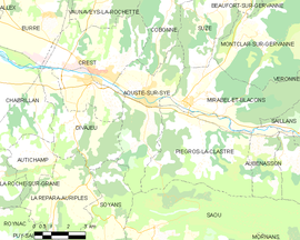 Mapa obce Aouste-sur-Sye