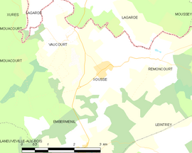 Mapa obce Xousse