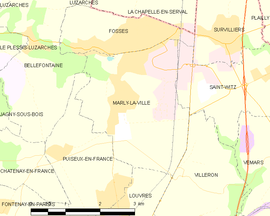 Mapa obce Marly-la-Ville