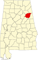 State map highlighting Calhoun County