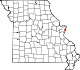A state map highlighting Saint Louis City in the eastern part of the state.