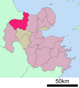 Situering van Nakatsu in de prefectuur Ōita