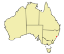 Location map of Newcastle, New South Wales.