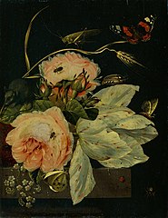 『蝶のいる花の絵』1667年 ドレスデン美術館所蔵