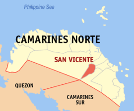 San Vicente na Camarines Norte Coordenadas : 14°6'22"N, 122°52'24"E