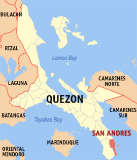 San Andres na Quezon Coordenadas : 13°19'23"N, 122°40'34"E