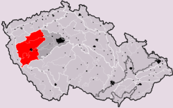 Plzeňská pahorkatina na mapě Česka