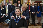 President Trump awards the Presidential Medal of Freedom to Arthur Laffer President Trump Presents the Medal of Freedom (48099861262).jpg