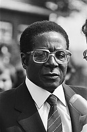 Robert Mugabe, pictured here in 1982, was one of the targets of Operation Quartz. President Zimbabwe , Robert Mugabe bezoekt Nederland Robert Mugabe , kop, Bestanddeelnr 932-1922.jpg