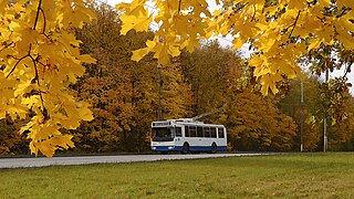 Tróleibus na Rua Pobedy, em Saransk