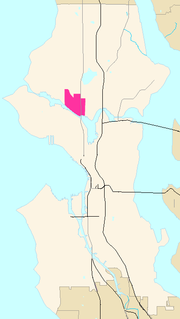 Fremont indicated on map of Seattle