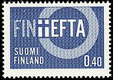 Finnish post stamp about the trade union concluded between Finland and EFTA, or the so-called FINEFTA agreement Stamp 1967 - FINEFTA - Finland as an external member of EFTA.jpg