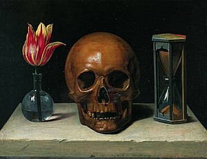 Still-Life with a Skull, vanitas painting.