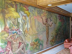 Mural of the Muisca deities in the lobby of the hotel